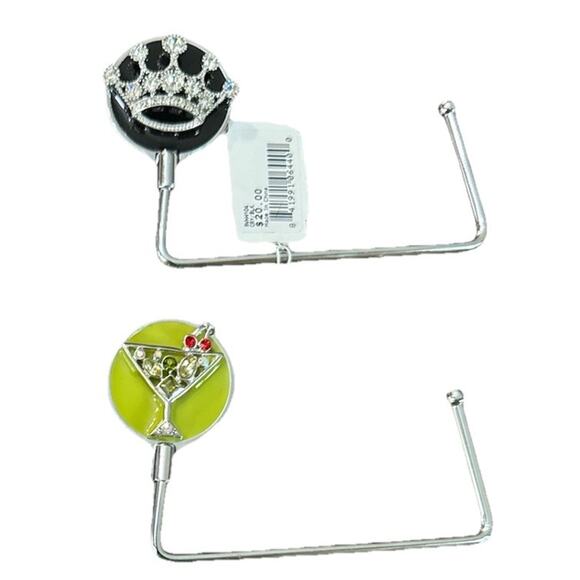 SPRING STREET LOT OF 6 BLING PURSE BAG HOOK HOLDERS MIXED DESIGNS NEW - Picture 3 of 4